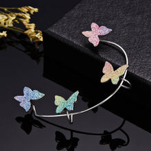 Load image into Gallery viewer, The Faye Rainbow Butterfly Cuff Earrings
