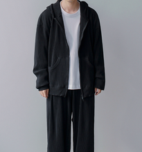 Load image into Gallery viewer, RT No. 2531 PLEATED ZIP-UP HOODIE
