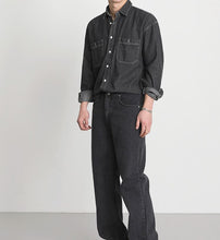 Load image into Gallery viewer, RT No. 5166 DARK GRAY DENIM SHIRT
