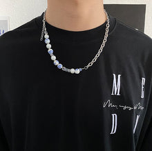 Load image into Gallery viewer, BLUE PEARL CHAIN NECKLACE
