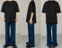 Load image into Gallery viewer, RT No. 5081 KNITTED STRIPED HALF SLEEVE SHIRT
