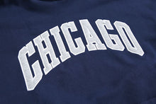 Load image into Gallery viewer, RT No. 5421 DARK BLUE CHICAGO LETTERED HOODIE
