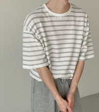 Load image into Gallery viewer, RT No. 5081 KNITTED STRIPED HALF SLEEVE SHIRT
