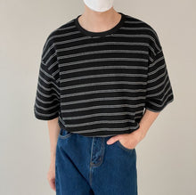 Load image into Gallery viewer, RT No. 5081 KNITTED STRIPED HALF SLEEVE SHIRT
