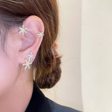 Load image into Gallery viewer, The Angela Snowflake Cuff Earrings
