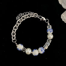 Load image into Gallery viewer, BLUE PEARL CHAIN BRACELET
