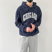 Load image into Gallery viewer, RT No. 5421 DARK BLUE CHICAGO LETTERED HOODIE
