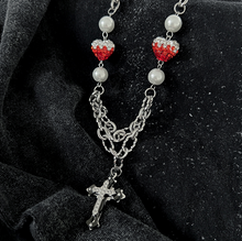 Load image into Gallery viewer, CROSS PEARL CHAIN NECKLACE
