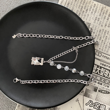 Load image into Gallery viewer, DOUBLE LAYER MULTI CHAIN PEARL PENDANT NECKLACE
