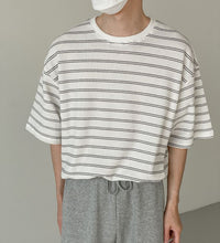 Load image into Gallery viewer, RT No. 5081 KNITTED STRIPED HALF SLEEVE SHIRT
