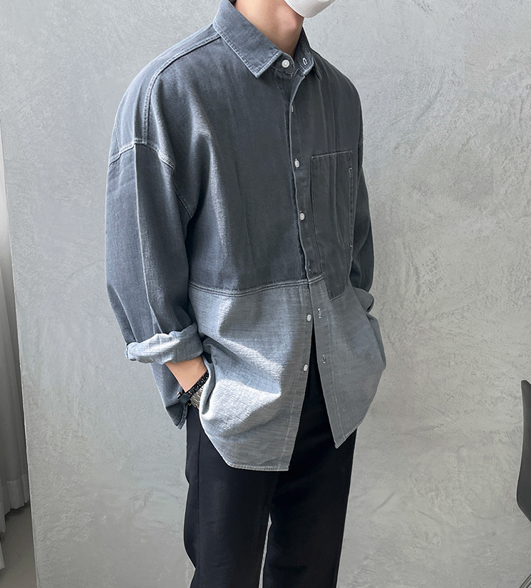 RT No. 4200 DENIM TWO TONE COLLAR SHIRT