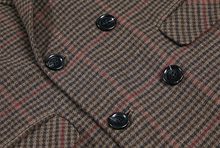 Load image into Gallery viewer, RT No. 3398 BROWN PLAID COLLAR COAT JK
