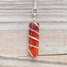 Load image into Gallery viewer, ® Carnelian Spiral Necklace
