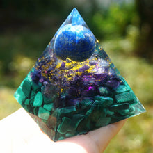 Load image into Gallery viewer, Lapis Lazuli Amethyst Malachite Pyramid
