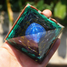 Load image into Gallery viewer, Lapis Lazuli Amethyst Malachite Pyramid
