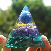 Load image into Gallery viewer, Lapis Lazuli Amethyst Malachite Pyramid
