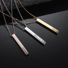 Load image into Gallery viewer, Engraved 3D Bar Necklace
