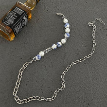 Load image into Gallery viewer, BLUE PEARL CHAIN NECKLACE
