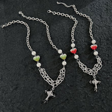 Load image into Gallery viewer, CROSS PEARL CHAIN NECKLACE
