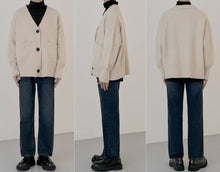 Load image into Gallery viewer, RT No. 5306 OVERSIZE KNITTED V-NECK CARDIGAN
