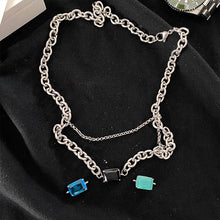 Load image into Gallery viewer, SQUARE GEMSTONE CHAIN NECKLACE
