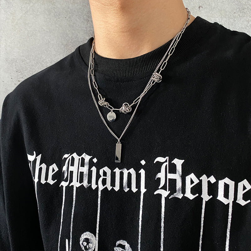 TWO PIECE SQUARE CHAIN NECKLACE 02