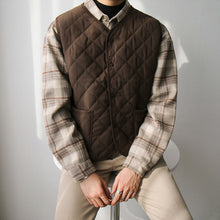 Load image into Gallery viewer, RT No. 2801 BROWN DIAMOND QUILTED VEST
