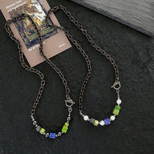 Load image into Gallery viewer, PEARL COLORED CUBE NECKLACE
