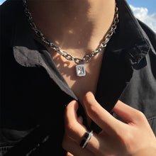 Load image into Gallery viewer, SQUARE GEM PENDANT CHAIN NECKLACE
