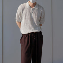 Load image into Gallery viewer, RT No. 4501 KNITTED HALF BUTTON-UP HALF SLEEVE SHIRT
