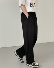 Load image into Gallery viewer, RT No. 5182 BLACK ELASTIC WAIST STRAIGHT PANTS
