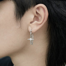 Load image into Gallery viewer, CROSS STAR PENDANT DANGLE EARRING
