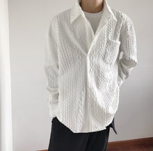 Load image into Gallery viewer, RT No. 4256 WHITE TWISTED KNITTED COLLAR SHIRT
