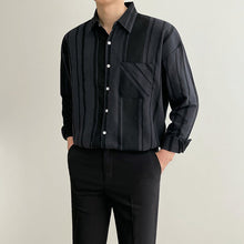 Load image into Gallery viewer, RT No. 3059 BLACK STRIPE COLLAR SHIRT

