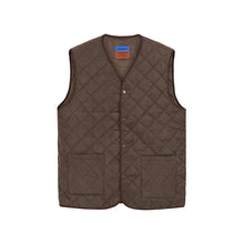 Load image into Gallery viewer, RT No. 2801 BROWN DIAMOND QUILTED VEST
