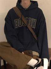 Load image into Gallery viewer, RT No. 3304 BOSTON DARK BLUE LETTERED HOODIE
