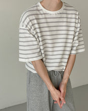 Load image into Gallery viewer, RT No. 5081 KNITTED STRIPED HALF SLEEVE SHIRT
