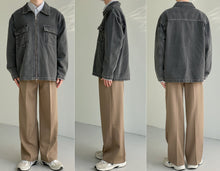 Load image into Gallery viewer, RT No. 5188 WASHED DARK GRAY ZIP-UP DENIM JK
