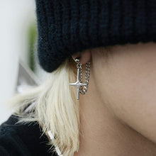 Load image into Gallery viewer, CROSS STAR PENDANT DANGLE EARRING
