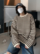 Load image into Gallery viewer, RT No. 5439 KNITTED WEAVE STRIPED SWEATER
