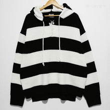 Load image into Gallery viewer, RT No. 5054 KNITTED HALF BUTTON-UP HOODED SWEATER
