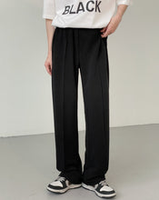 Load image into Gallery viewer, RT No. 5182 BLACK ELASTIC WAIST STRAIGHT PANTS
