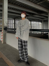 Load image into Gallery viewer, RT No. 2542 DRAWSTRING PLAID WIDE PANTS
