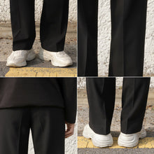 Load image into Gallery viewer, RT No. 4075 BLACK STRAIGHT WIDE PANTS
