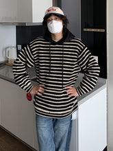 Load image into Gallery viewer, RT No. 5447 KNITTED STRIPED PULLOVER HOODIE
