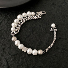 Load image into Gallery viewer, DOUBLE PEARL CHAIN BRACELET
