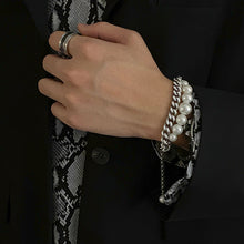 Load image into Gallery viewer, DOUBLE PEARL CHAIN BRACELET
