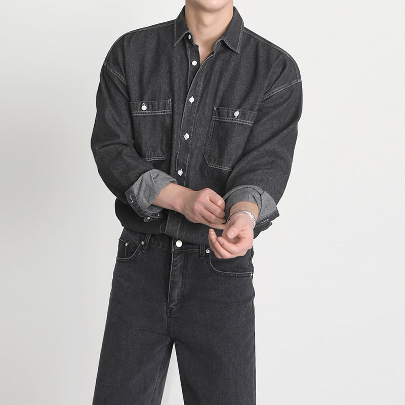 RT No. 5166 DARK GRAY DENIM SHIRT