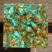 Load image into Gallery viewer, Orgonite Tiger Eye Turquoise Pyramid
