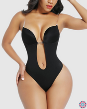 Load image into Gallery viewer, Plunge Bra Thong Body Suit
